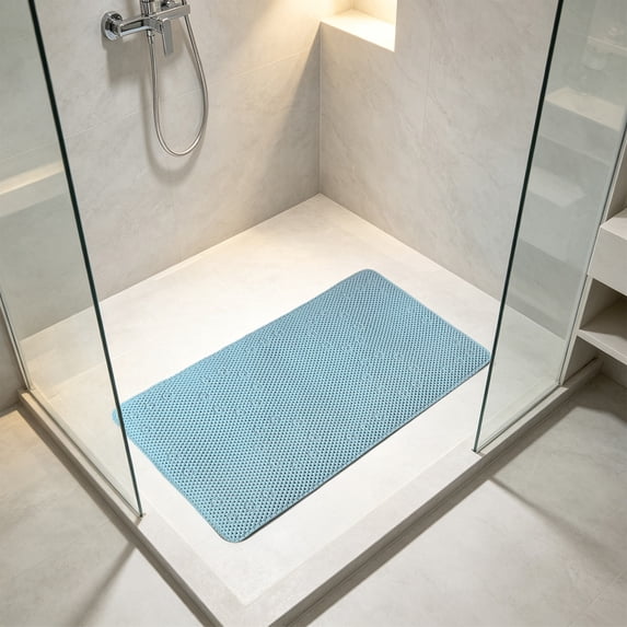 Eolstice Bath Mat with Suction Cups, PVC Hollow Out Design, Quick Dry Dirt Resistant Shower Mat, Non Slip Bathtub Mat for Indoor Bathroom Floor