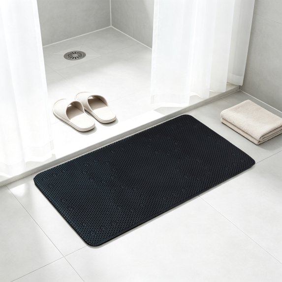 Eolstice Bath Mat with Suction Cups, PVC Hollow Out Design, Quick Dry Dirt Resistant Shower Mat, Non Slip Bathtub Mat for Indoor Bathroom Floor