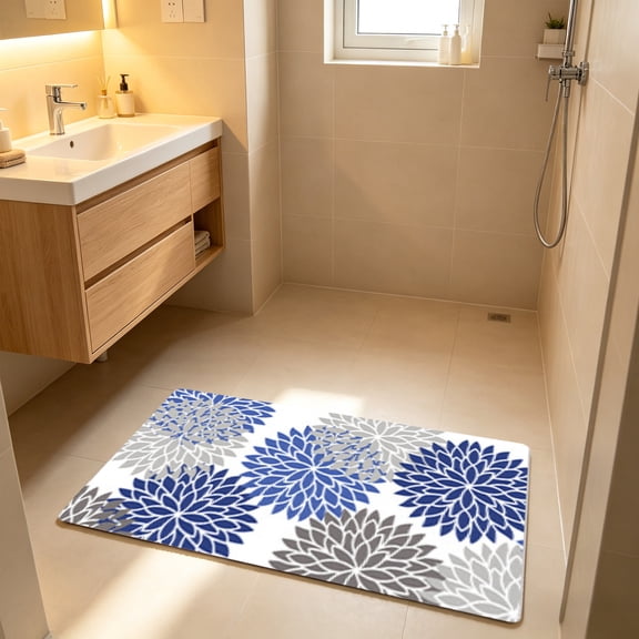 Eolstice Bathroom Rug, Non-Slip Waterproof Floor Mat, Dirt Trapping Absorbent Doormat For Shower Room Entrance, Machine Washable Quick Dry Low Profile