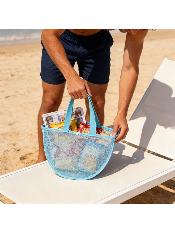 Beach Storage Net Bag, Seashell Storage Bag, Handheld Beach Bag Beach And Seaside Travel Tote Mesh Bag For Summer Vacation