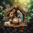 thumbnail image 1 of Eolstice Birth Of Jesus Scene, Acrylic Floor Insert Decor, Religious Holiday Display for Garden Yard, 1 of 6