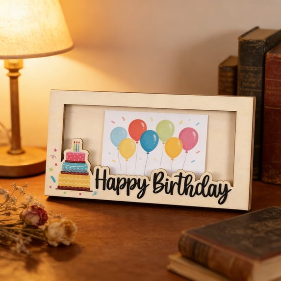 Eolstice Birthday Cash Case, Wooden Money Holder for Birthday Gift, Party Supplies for Kids Teenagers, Funny Surprise Box for Cash, Gift Decor for Celebration