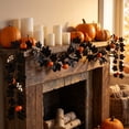 thumbnail image 1 of Eolstice Black Border Simulation Maple Leaf Garland, Halloween Thanksgiving Wall Decoration, Festive Fall Leaf Hanging for Home Party Indoor, 1 of 7