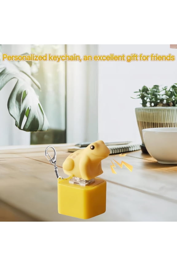 Button Keychain With Realistic LED Lights, Cute Decompression Toys, Light Up Keychain for Night Visibility, Bag Charm, Car Keys, Fun Gift, Stress Relief Fidget