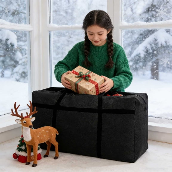 Eolstice Camping Gear Storage Bag, Heavy-Duty Travel Organizer Tote, Large Outdoor Storage Sack, for Gear, Sports Equipment, Seasonal Items, Portable with Handles(B-S)