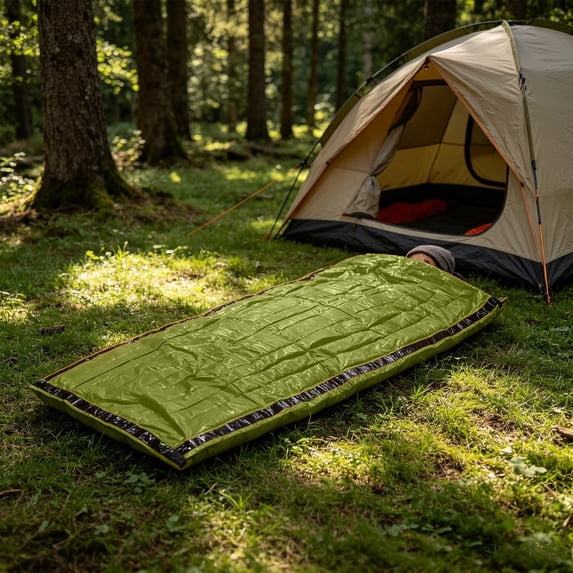 Eolstice Camping Sleeping Bag, Thermal Blanket, Portable Outdoor First Aid Gear for Camping, Hiking, Backpacking, Heat Reflective, Compact