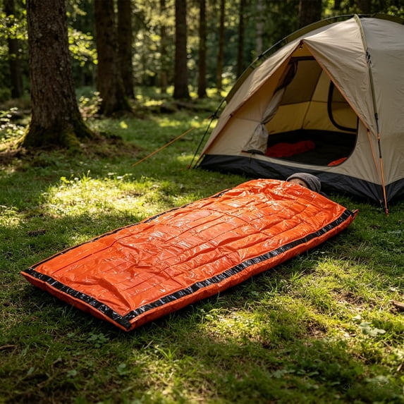 Eolstice Camping Sleeping Bag, Thermal Blanket, Portable Outdoor First Aid Gear for Camping, Hiking, Backpacking, Heat Reflective, Compact