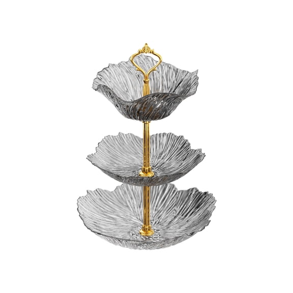 Eolstice Candy Plates, Break Tea Fruit Plates Supply Plates, Multi Layer Snack Plates, Candy and Fruit Plates for Coffee Table, Home Decor, Party Supplies(Gray)