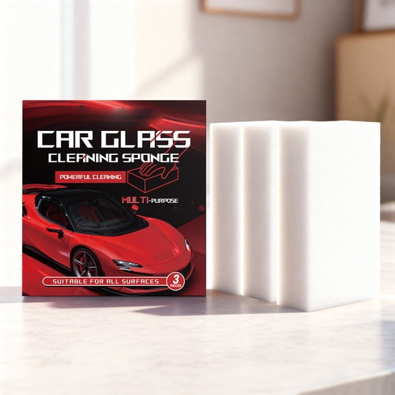Eolstice Car Glass Cleaning Sponge, Car Windshield Cleaning Tool, Window Cleaning Sponge For Vehicles, Mirrors, Home Windows, Glass Surfaces, And Streak Free Cleaning