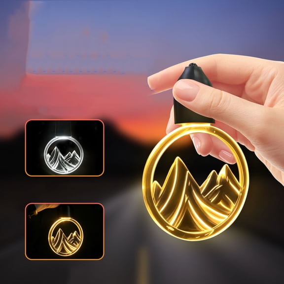 Eolstice Car Pendant Light, Mini Acrylic Auto Interior Ornament, Light Up Ins Style Car Charm, Decorative Vehicle Accessory for Dashboard Rearview Mirror