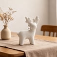 thumbnail image 1 of Eolstice Ceramic Deer Ornaments, Small Decorative Handcrafted Rustic Deer Figurines, Home Shelf Tabletop Mantel Decor, Gift for Animal and Nature Lovers,White, 1 of 7