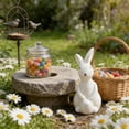 thumbnail image 1 of Eolstice Ceramic White Easter Bunny Figurine, Egg Decorative Spring Tabletop Decor, Bunny Collectible Ornament, for Home Shelf, Mantel, Gift, Holiday s(A), 1 of 6