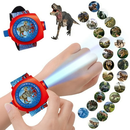 Eolstice Childrens Projection Electronic Watch with 24 Dinosaur Images, Funny Light Up Toy for Toddlers and Kindergarten, Educational Gift for Playtime, and Learning Fun