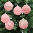 thumbnail image 1 of Eolstice Christmas Flocked Painted Christmas Tree Ornaments, 6pcs Christmas Ornament Balls, Flocked Baubles for Tree Decor, for Holiday Display, Gifting, Seasonal Joy(Pink), 1 of 6