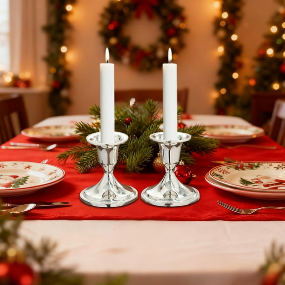 Eolstice Christmas Iron Metal Candlestick Decoration, Festive Candle Holder for Table Decor, Holiday Candlestick for Home Use, for Christmas, Parties, Dining, Decorative Lighting