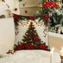 Eolstice Christmas Pillow Cover, Linen Blend Cushion Case with Holiday Patterns, Seasonal Decor Accent for Sofa Arrangements and Festive Styling