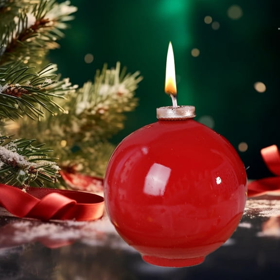 Eolstice Christmas Snowflake Ball Aromatherapy Candle, Mood Enhancing Design, Home Decoration Candle, for Holiday Tables and Interior Displays, Gift Giving(Red)