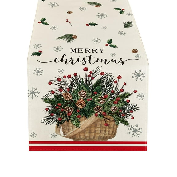 Eolstice Christmas Table Runner, Festive Kitchen Decor with Holiday Patterns, Seasonal Protection for Dining Surfaces and Party Arrangements