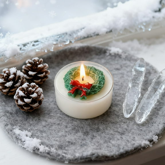 Eolstice Christmas Tea Wax Scented Candle, Handmade Soy Wax Candle, Decorative Candle For Christmas Party, Gift Idea, Sturdy Construction, Aromatherapy Use(B)