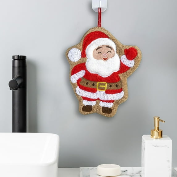 Eolstice Christmas Themed Hand Towels, Absorbent Holiday Patterned Kitchen Linens, Festive Bathroom Accents for Seasonal Decorations and Guest Displays