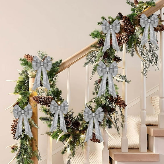 Eolstice Christmas Tree Decorations Set, Festive Bow Pendant Collection, Holiday Ornament Bundle For Indoor Display, Multi Style Baubles For Wreaths Gifts Mantelpiece Styling