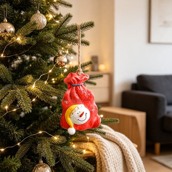 Eolstice Christmas Tree Hanging Ornaments, Cute Mini Xmas Tree Decoration, Holiday Window Home Wreath Decor, Festive Miniature Pendant Display