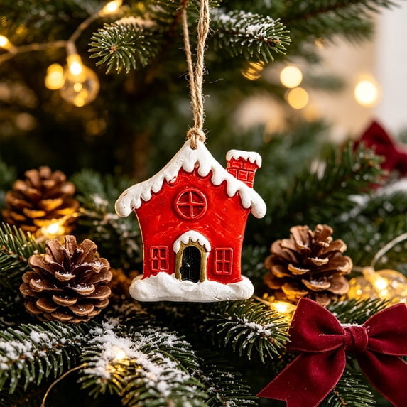 Eolstice Christmas Tree Hanging Ornaments, Cute Mini Xmas Tree Decoration, Holiday Window Home Wreath Decor, Festive Miniature Pendant Display