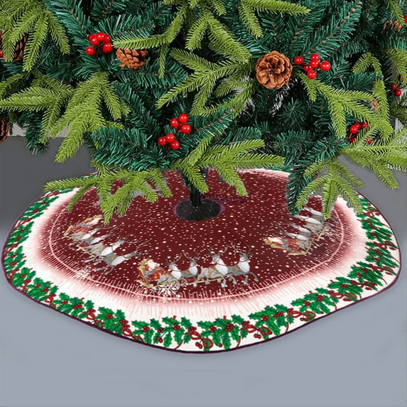 Eolstice Christmas Tree Skirt Base, Craft Style Apron Cover for Holiday Displays, Protective Lining for Floor Surfaces and Decorative Arrangements
