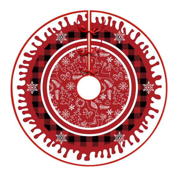Eolstice Christmas Tree Skirt Decor, Festive Base Cover Accent, Holiday Ornament Display Mat, Gift Placement Mat, Themed Party Backdrop