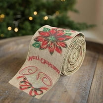 Eolstice Christmas Wired Ribbon Rolls, Metallic Gift Wrapping Ribbon For Crafts, Curling And Bowing Decorative Trim, Holiday Present And Tree Decoration