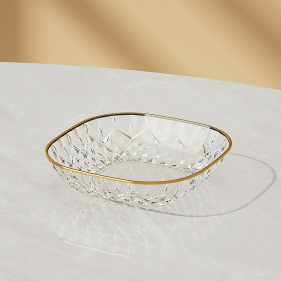 Eolstice Clear Dinner Plates Set for Home Dining Use, Food Grade Transparent Fruit and Snack Dishes, Multipurpose Table Side Plates for Candy Nuts Servings, Kitchen Dining