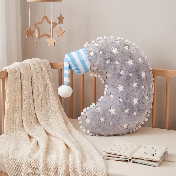 Eolstice Cloud Throw Pillow Set, Star Embossed Luminous Cushions, Soft Plush Decorative Pillow For Bedroom, Night Themed Home Decor Accent Piece