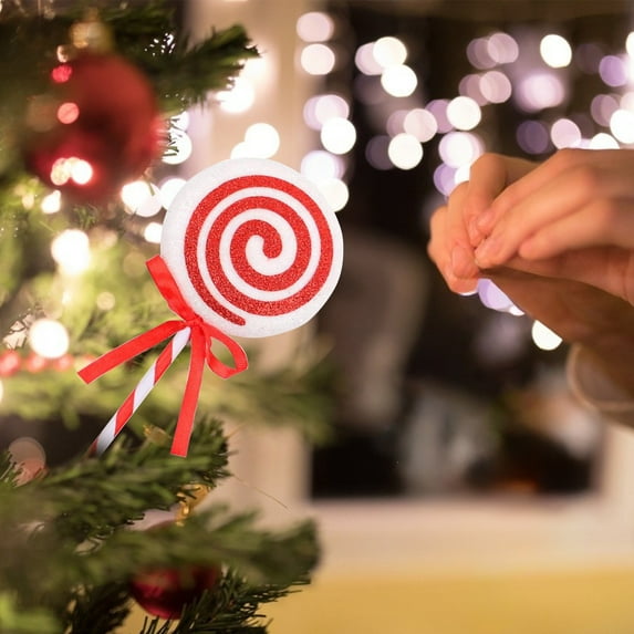 Eolstice Colorful Christmas Lollipop Ornaments, Candy Shaped Tree Decorations with Vibrant Hues, for Holiday Parties Gift Enhancements and Seasonal Arrangements