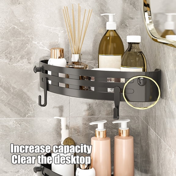 Eolstice Corner Shower Caddy, Wall Mounted Bathroom Storage Rack, Shower Organizer Basket, Rustproof Corner Shelf for Soap and Shampoo, Space Saving, Home Organization