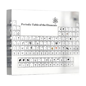 Eolstice Crystal Clear Periodic Table Display Piece, Acrylic Element Chart Educational Sign, Science Classroom Decoration For Desks And Bookshelves