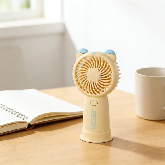 Eolstice Cute Bear Mini Handheld Fan, 3 Speeds Portable USB Rechargeable Small Fan, Quiet Fan For Kids Adults, For Home Office Travel Outdoor