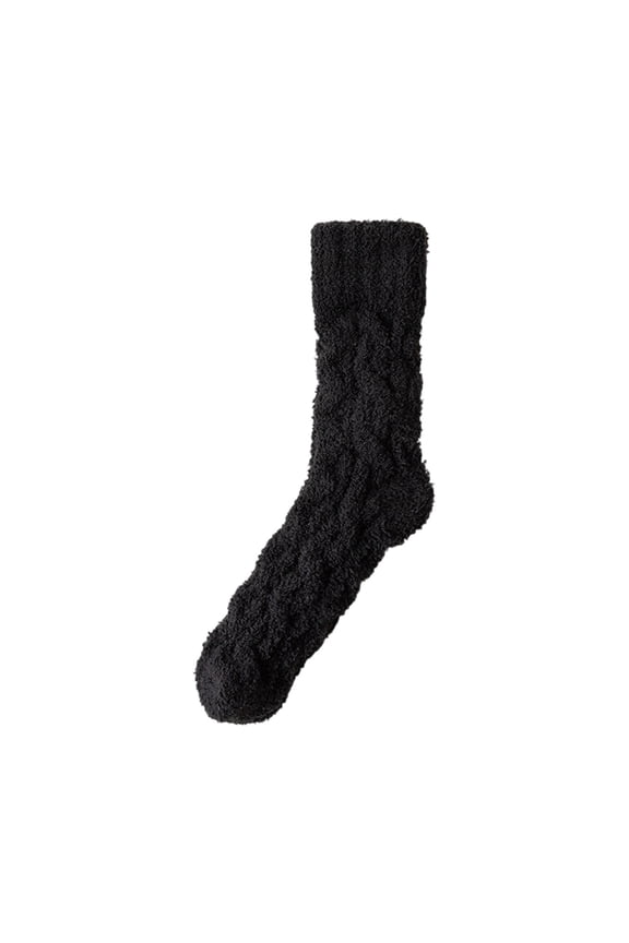 Cute Socks, Plush Fuzzy Socks, Thickened Fleece Slipper Socks for Women, Super Soft and Cozy for Winter, Sleeping, and Lounge Wear at Home(Black)