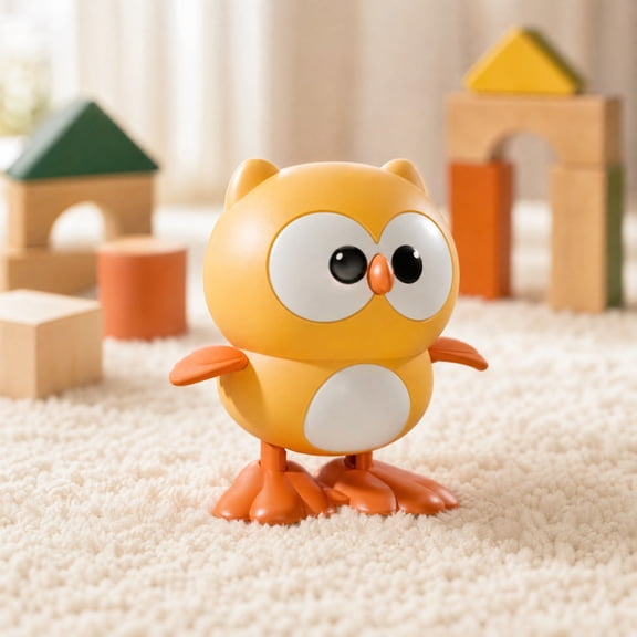 Eolstice Cute Wind Up Owl Toy, Clockwork Running Flapping Bird, Baby Learn to Crawl Activity, Infant Developmental, Toddler Educational Play Toy