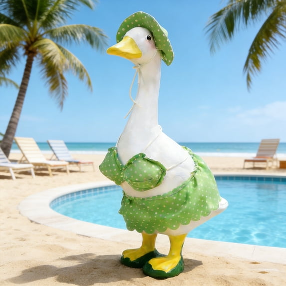 Eolstice Decorative Clothing Set for 23 Inch Porch Geese, Cute Goose Outfit Clothes Set, Seasonal Outfit for Lawn Geese, Holiday Dress Up, Patio Decor(Green)