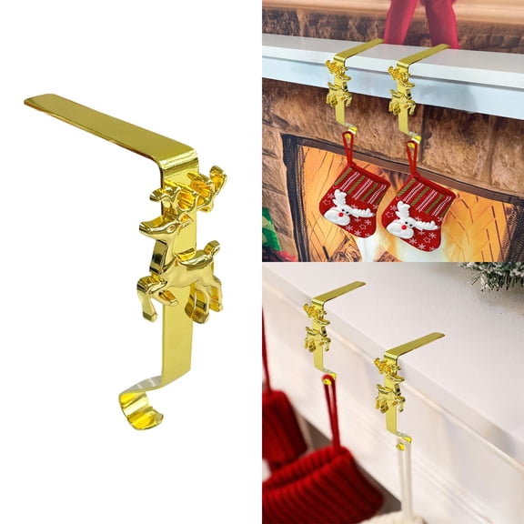 Eolstice Decorative Holiday Hanging Hook Set, Festive Shaped Stocking Holder Hardware, Themed Display Solution For Mantles Staircases Wall Arrangements