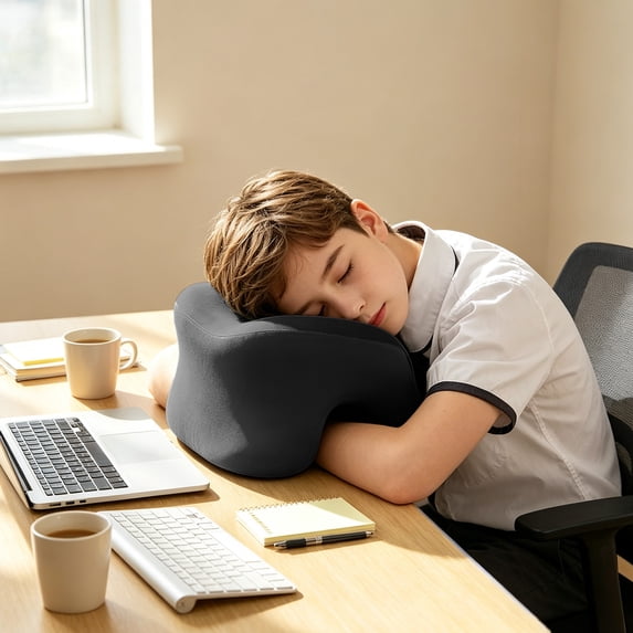 Eolstice Desk Nap Pillow, Foam Sleeping Office Lunch Break Cushion, Lying Down Rest Mat for Home Office Desk, Comfortable Travel Nap Pillow for Car Office