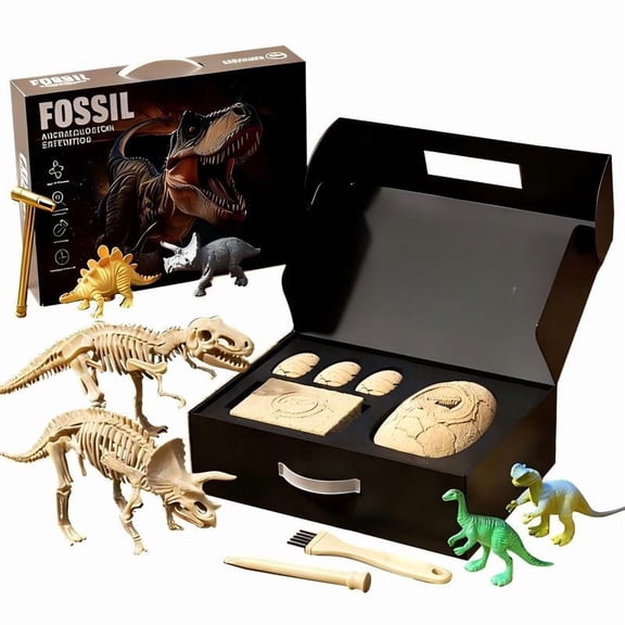 Eolstice Dinosaur Fossils Excavation Kits, Rex Dinosaur Skeleton 3D Fossil Bones Excavation, Dig Kit Toy, Educational Science Set for Paleontology Party Activity Gift