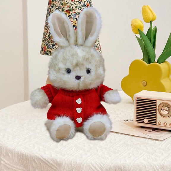 Eolstice Easter Cute Bunny Series Decoration, Themed Ornament for Holiday Display, Spring Decor, Party Supply, Gift Accessory, Home Accent(Red)