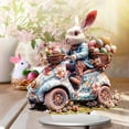 thumbnail image 1 of Eolstice Easter Cute Rabbits 2D Acrylic, Home Desktop Decoration Ornament, Spring Tabletop Decor, for Living Room, Bedroom, Study, Gift, Sturdy Acrylic Craft(D), 1 of 5