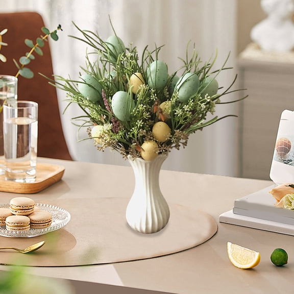 Eolstice Easter DIY Decorations Simulated Leaf Cuttings, Colored Eggs Soft Decoration Branch, Realistic Natural Festival Home Use, for Wedding, Party, Spring Decor