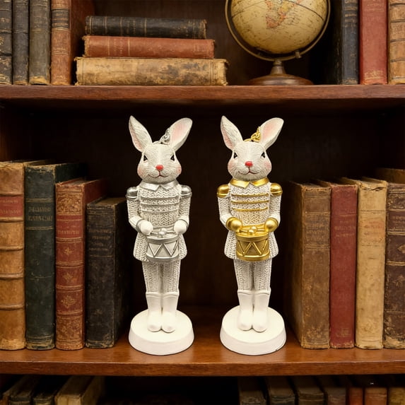Eolstice Easter Gifts Cute Resin Bunny, Mini Easter Rabbits Statue Figurine, Home Decor for Tabletop Shelf, Mantel Centerpiece, Spring Holiday Party Favors