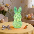 thumbnail image 1 of Eolstice Easter Hollow Rabbits Lamp, Festive Bunny Party Decoration, Light Up Bunny Lantern, for Table, Mantel, Centerpiece, Spring Atmosphere, Battery Operated(Green), 1 of 6