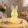 thumbnail image 1 of Eolstice Easter Hollow Rabbits Lamp, Festive Bunny Party Decoration, Light Up Bunny Lantern, for Table, Mantel, Centerpiece, Spring Atmosphere, Battery Operated(White), 1 of 6