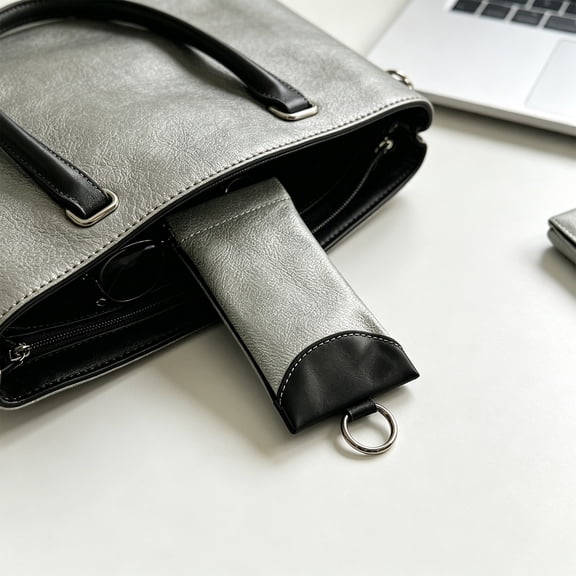 Eolstice Elastic Hanging Eyeglass Case, Portable Scratch Resistant Sunglass Storage Bag, Leather Patched Glasses Protector for Travel Car Home and Daily Use
