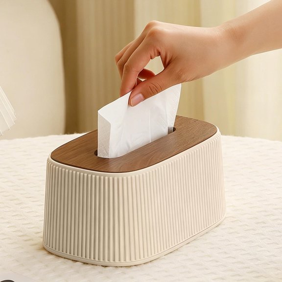 Eolstice Elastic Tissue Box, European Style Concise Desktop Holder, Personalized Living Room Cover, Home Office Car Decoration, Tissue Case Organizer
